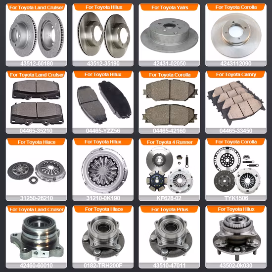 Accesorios para automóviles Repuestos para automóviles Toyota Corolla Land Cruiser para Hilux Hiace Prado Yaris para Camry 4runner Prius para RAV4 Wish Japanese Car