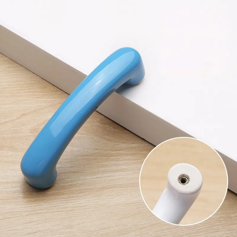 Muebles decorativos de estilo costero, tiradores y tiradores de cerámica para dormitorio, armario, color azul, para niños